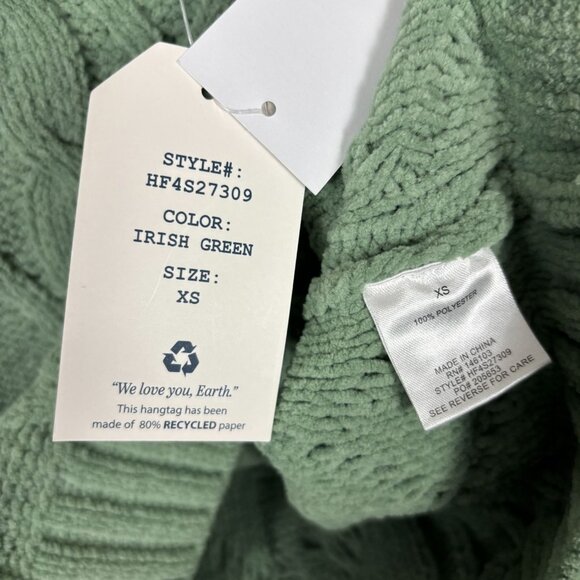 Hippie Rose Juniors' Irish Green Cable Knit Turtleneck Sweater Extra Small NWT's - Picture 7 of 8